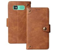 Anybird Flip Retro Cuir Housse Magnétique Téléphone Coque pour Panasonic KX-TU400EXG 2.4" Étui Cas Couverture Protecteur Case Cover (Brun)