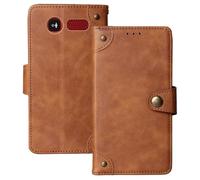 Anybird Flip Retro Cuir Housse Magnétique Téléphone Coque pour Panasonic KX-TU410 2.4" Étui Cas Couverture Protecteur Case Cover (Brun)