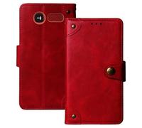 Anybird Flip Retro Cuir Housse Magnétique Téléphone Coque pour Panasonic KX-TU410 2.4" Étui Cas Couverture Protecteur Case Cover (Rouge)