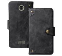 Anybird Flip Retro Cuir Housse Magnétique Téléphone Coque pour SPC Jasper 2 4G 2.8" Étui Cas Couverture Protecteur Case Cover (Noir)