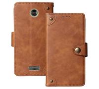 Anybird Flip Retro Cuir Housse Magnétique Téléphone Coque pour SPC Jasper 2 4G 2.8" Étui Cas Couverture Protecteur Case Cover (Brun)