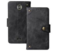 Anybird Flip Retro Cuir Housse Magnétique Téléphone Coque pour SPC Prince 4G 2.8" Étui Cas Couverture Protecteur Case Cover (Noir)