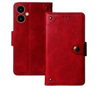 Anybird Flip Retro Cuir Housse Magnétique Téléphone Coque pour SPC Zeus 2 + 5" Étui Cas Couverture Protecteur Case Cover (Rouge)