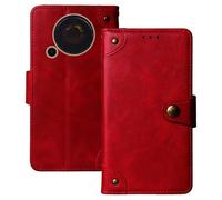 Anybird Flip Retro Cuir Housse Magnétique Téléphone Coque pour Trevi Forte 70 2.4" Étui Cas Couverture Protecteur Case Cover (Rouge)