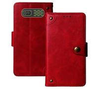 Anybird Flip Retro Cuir Housse Magnétique Téléphone Coque pour Trevi Forte 80 2" Étui Cas Couverture Protecteur Case Cover (Rouge)