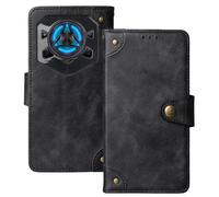 Anybird Flip Retro Cuir Housse Téléphone TPU Silicone Coque pour DOOGEE Blade 20 Play/DOOGEE Blade 20 Pro Étui Cas Couverture Protecteur Case Cover (Noir)