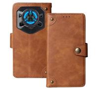 Anybird Flip Retro Cuir Housse Téléphone TPU Silicone Coque pour DOOGEE Blade 20 Play/DOOGEE Blade 20 Pro Étui Cas Couverture Protecteur Case Cover (Brun)