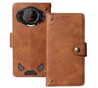 Anybird Flip Retro Cuir Housse Téléphone TPU Silicone Coque pour DOOGEE S200 Ultra 5G Étui Cas Couverture Protecteur Case Cover (Brun)