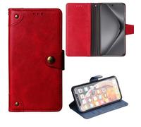 Anybird Flip Retro Cuir Housse Téléphone TPU Silicone Coque pour Oukitel G2 5.93" Étui Cas Couverture Protecteur Case Cover (Rouge)