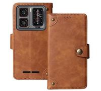 Anybird Flip Retro Cuir Housse Téléphone TPU Silicone Coque pour Oukitel WP300 5G 6.8 inch Étui Cas Couverture Protecteur Case Cover (Brun)