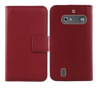 Anybird Flip Rouge Veritable Cuir Housse Magnétique Téléphone Coque pour Doro Leva L10 / Doro Leva L11 / Doro Leva 11s 2.4" Étui Cas Protecteur Case Portefeuille Cover