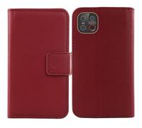 Anybird Flip Rouge Veritable Cuir Housse Magnétique Téléphone Coque pour Emporia Smart.7 Lite / E7 Lite/Smart.ME75.45 Étui Cas Protecteur Case Portefeuille Cover