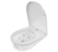 ANYCEE Abattant WC avec Frein de Chute 42,7x36 cm, Cuvette Toilette Forme Courte en D, Lunette WC en Duroplast, Couvercle de WC Antibactérien, Siège de Toilette avec Quick-Release, Blanc