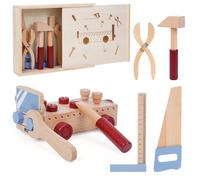 ANYCESO Montessori Jouet en Bois Enfant 3 Ans Jeux-educatif Boite A Outils Enfant Idee Cadeau 3 4 5 6 Ans Mini Jouet De Construction en Bois avec Outil pour Tout-Petits, Enfants D'âge Préscolaire