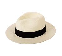 Anycosy Chapeau de paille Panama pour femme, chapeau de soleil d'été large bord floppy fedora Beach Cap UPF50 + cadeau de la fête des mères, grand format A01-beige, Bleu (Dk Vintage Aged 9615-a277)