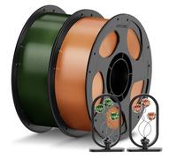 ANYCUBIC Filament PETG 1,75mm 2kg Brun Translucide+Vert Olive Translucide | Résistant à l'eau, aux intempéries, transmission de la lumière réglable, marron translucide et vert olive