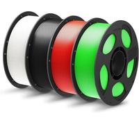 ANYCUBIC Filament PL 1,75 mm, Haute Résistance Filament PLA Plus, Intelligent Identification Filament, Plupart des Imprimantes 3D FDM, Blanc Brillant+Noir Nacré+Rouge Vif+Vert Flash, 4kg