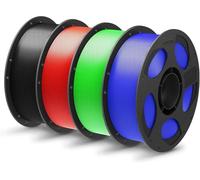 ANYCUBIC Filament PL 1,75 mm, Haute Résistance Filament PLA Plus, Intelligent Identification Filament, Plupart des Imprimantes 3D FDM, Noir Nacré+Rouge Vif+Vert Flash+Bleu éclatant, 4kg