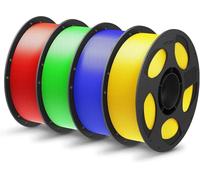 ANYCUBIC Filament PL 1,75 mm, Haute Résistance Filament PLA Plus, Intelligent Identification Filament, Plupart des Imprimantes 3D FDM, Rouge Vif+Vert Flash+Bleu éclatant+Jaune Vif, 4kg