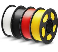 ANYCUBIC Filament PL 1,75 mm, Haute Résistance Filament PLA Plus, Intelligent Identification Filament, Plupart des Imprimantes 3D FDM, Blanc Brillant+Noir Nacré+Rouge Vif+Jaune Vif, 4kg