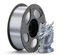 ANYCUBIC Filament PLA Silk 1,75mm 1kg Argentée | Aspect Satin Lustré, Flexibilité Élevée, Luminosité Réglable, Compatible ACE Pro, Idéal pour Modèles Décoratifs et Art