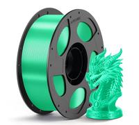 ANYCUBIC Filament PLA Silk 1,75mm 1kg Vert | Aspect Satin Lustré, Flexibilité Élevée, Luminosité Réglable, Compatible ACE Pro, Idéal pour Modèles Décoratifs et Art