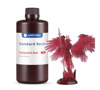 ANYCUBIC Imprimante 3D Résine Rapide LCD photopolymérisant UV 405nm résine photopolymère Standard pour l'impression 3D (Rouge Transparent, 1000g)