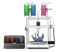 Anycubic Kobra X Combo Imprimante 3D, Impression en 7 Couleurs, Force d'extrusion adaptative Imprimer du Filament Souple et Dur, Maximum 19 Couleurs pour débutant, 260 x 260 x 260 mm