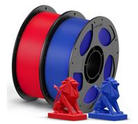 ANYCUBIC PETG Filament 1,75 mm, Robuste et Durable, Faible Déformation et Excellente Adhérence des Couches, Compatible avec la Plupart des Imprimantes FDM, 2KG PETG, Rouge + Bleu