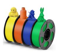 ANYCUBIC PETG Filament 1,75 mm, Robuste et Durable, Faible Déformation et Excellente Adhérence des Couches, Compatible avec la Plupart des Imprimantes FDM, 4KG PETG,Bleu + Vert + Orange + Jaune