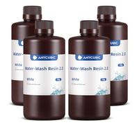 Anycubic Résine Lavable à l'Eau 2.0 pour Imprimante 3D LCD, Résine à Photopolymérisation UV 405 nm, Haute Précision et Faible Odeur, Grande Résilience et Couleurs Durables, Blanc 4KG