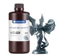 ANYCUBIC Résine Lavable à l'eau ABS-Like 3.0, Résine pour Imprimante 3D à Faible Odeur, Haute Dureté et Ténacité, Résine Durcissant aux UV 405 nm pour Toutes les Imprimantes 3D Résine, HD Gris 1KG