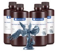 ANYCUBIC Résine Lavable à l'eau ABS-Like 3.0, Résine pour Imprimante 3D à Faible Odeur, Haute Dureté et Ténacité, Résine Durcissant aux UV 405 nm pour Toutes les Imprimantes 3D Résine, Gris 4KG