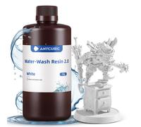 ANYCUBIC Résine photopolymère standard UV 405 nm lavable à l’eau 2.0, faible odeur, facile à nettoyer, pour imprimantes 3D LCD/DLP/SLA, Blanc, 1 kg
