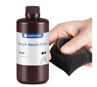ANYCUBIC Ultra Tough Résine Pour Imprimante 3D, Ultra-Résistant, Résistance Durable aux Chocs, Flexibilité Exceptionnelle, Faible Odeur, Compatible avec Impressions 3D Résine LCD/DLP (Noir, 1000g)