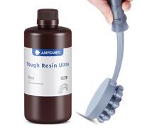 ANYCUBIC Ultra Tough Résine Pour Imprimante 3D, Ultra-Résistant, Résistance Durable aux Chocs, Flexibilité Exceptionnelle, Faible Odeur, Compatible avec Impressions 3D Résine LCD/DLP (Gris, 1000g)