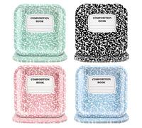 AnyDesign Lot de 40 assiettes jetables en carton pour carnet de notes, vert, noir, rose, bleu, assiette décorative pour la rentrée scolaire, le premier jour d'école, les enseignants, les fournitures