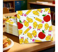 AnyDesign Lot de 50 serviettes en papier jetables pour la rentrée scolaire, serviettes de table pour le premier jour d'école, fournitures de fête, décoration de table