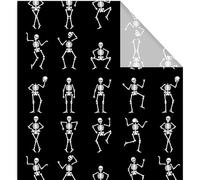 AnyDesign Lot de 6 feuilles de papier cadeau d'Halloween - Pas de rouleau - Papier cadeau squelette dansant - Papier cadeau plié plat pour loisirs créatifs, tours ou friandises pour fête