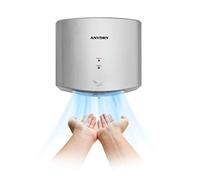 anydry 2630S sèche-Mains Compact, sèche-Mains électrique, Commercial ou Domestique, sèche-Mains Automatique à Grande Vitesse, sèche-Mains pour Toilettes.Logement ABS.1400-1650W.(Argenté)