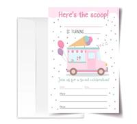 ANYEMW Lot de 73 invitations d'anniversaire pour fille Motif crème glacée 10 x 15 cm