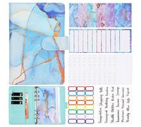 Anyfirst Classeur Budget Planner Francais, Classeur Enveloppe Budget Planner A6-Carnet Budget avec 12 Pochette Budget & 10 Budget Planner Enveloppes Pour Organisateur, Bleu