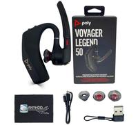 ANYHDD Poly Legend Voyager 50 Casque Bluetooth 4 micros antibruit, PC, iOS, Mac, tablette, avec câble de charge, clé USB, USB A-C, chiffon en microfibre