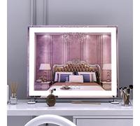 ANYHI Miroir de Maquillage avec Lumières, Miroir Hollywood Théâtre de Professionnel,Miroir de Bureau ou Miroir Mural,Miroir LED Maquillage avec 3 températures de Couleur,contrôle Tactile (48.5x41cm)