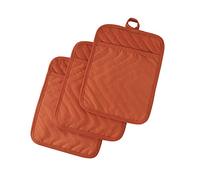 Anyi Lot de 3 maniques et maniques de cuisine en coton résistant à la chaleur - 17,8 x 22,9 cm - Antidérapantes - Orange