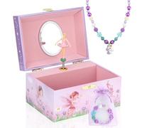 Anyiner Boîte à bijoux musicale pour filles, boîte à bijoux pour enfants avec ballerine tournante, coffret cadeau musical avec collier et bracelet, cadeaux d'anniversaire pour filles de 3 à 10 ans