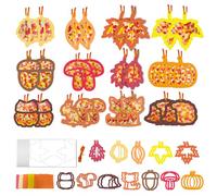 Anyingkai 24 Pièces Automne Kit d'artisanat de Fenêtre, Gommettes Automne, kit Bricolage D'automne DIY, pour Halloween, Thanksgiving, Noël