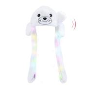 Anyingkai Bonnet Oreille qui Bouge LED,Bonnet Oreilles qui Bougent Enfant,Bonnet Avec Oreille qui Bouge,Bonnet Stitch Oreille qui Bouge,Fille Drôle en Peluche Oreille Animal Chapeau Cadeau