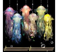 Anyingkai Lot de 6 Lanternes Méduses à Suspendre,Lampe à Suspendre en Forme de Méduse,Lanterne Méduse Lumineuse,Décoration Lampe Lanterne Méduse,Décoration de Fête Cadeaux pour Enfants et Filles