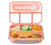 anyìshwu 1300ml Lunchbox avec 4 Compartiments, Anti-Fuite Bento Lunch Box avec Lunch Bag et Couverts, Boîtes Bento pour Enfants, Adultes, Convient Pour Micro-Onde Lave-Vaisselle (Rose)